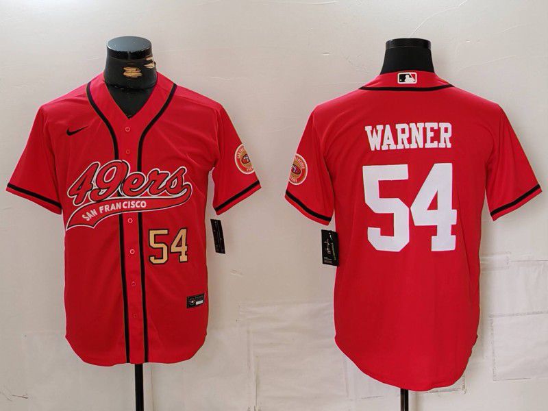 Men San Francisco 49ers #54 Warner Red Joint Name 2024 Nike Limited NFL Jersey style 2->boston red sox->MLB Jersey